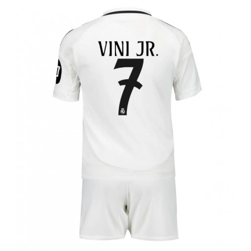 Fotballdrakt Barn Real Madrid Vinicius Junior #7 Hjemmedraktsett 2024-25 Kortermet (+ Korte bukser)